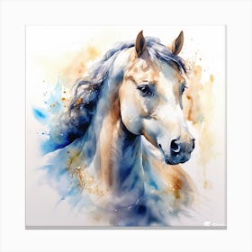 Watercolor Horse Painting Canvas Print