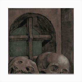 Skulls In The Window Canvas Print