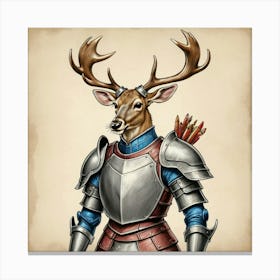 Deer In Armor 13 Canvas Print