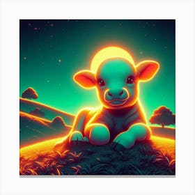 Cow In The Field Canvas Print