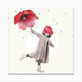 Rain shower - Minimal creative collage with flower Toile