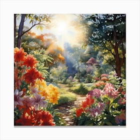 AI Verdant Oasis of Serenity Canvas Print