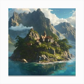 Castle On The Island Canvas Print