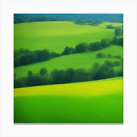 Green Field With Trees 1 Canvas Print