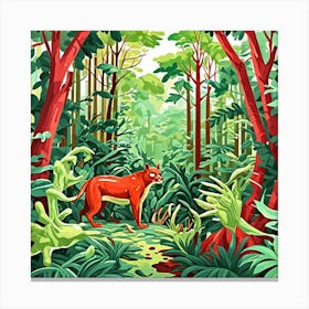 Jungle Predator Cubism Style Canvas Print