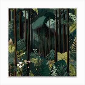 Forest At Night Canvas Print