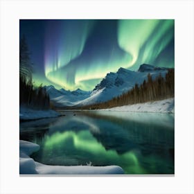 Aurora Borealis paintings art print 2 Canvas Print