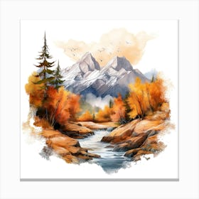 Watercolor Landscape Painting 23 Canvas Print