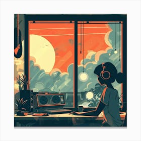 A Flat Design Lofi Illustration 1718804468 3 Canvas Print