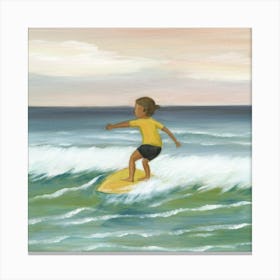 Boy On A Surfboard 1 Canvas Print