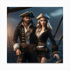 Pirate Ken and Barbie Canvas Print