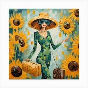 Sunflower Girl Canvas Print