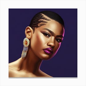 Portrait Of African Woman Canvas Print