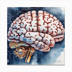 Brain With Gears 1 Canvas Print