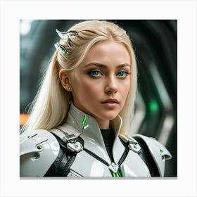 Girl In A Futuristic Suit 1 Canvas Print