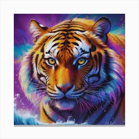 Tiger In The Ocean Canvas Print