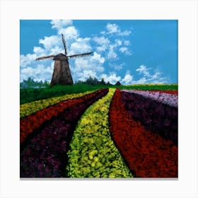 Aesthetic Tulip Field Canvas Print