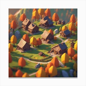 Village In Autumn 10 Canvas Print