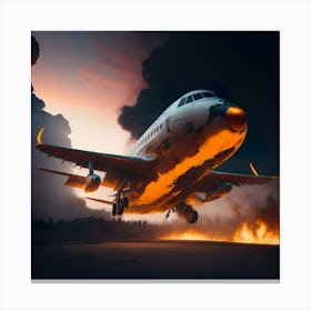Airplane On Fire (16) Canvas Print