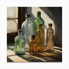 Glass Bottles Canvas Print