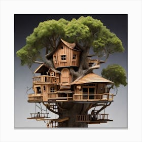 A stunning tree house that is distinctive in its architecture 11 Canvas Print