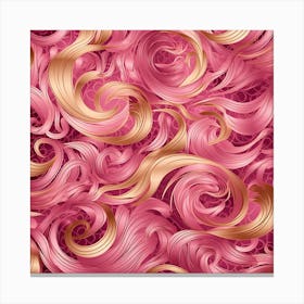 Pink And Gold Swirls Canvas Print