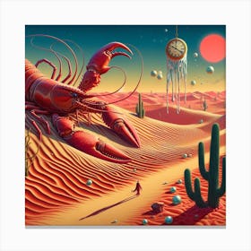 Lobster Dreams Dance Through Desert Sands Canvas Print