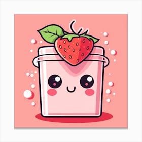 Kawaii Strawberry Canvas Print