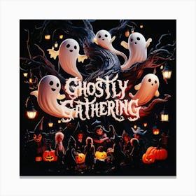 Happy halloween Illustration Spooky Horror devi background4 (1) Canvas Print