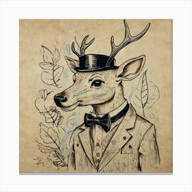 Deer In A Suit 8 Canvas Print