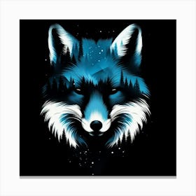 Fox and night sky 3 Canvas Print