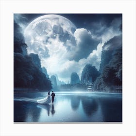 Full Moon Lovers Canvas Print