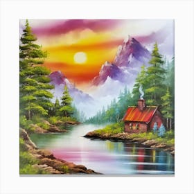 Multicolored landscape. 9 Canvas Print