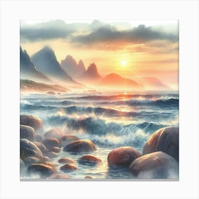 Sunset By The Sea Canvas Print