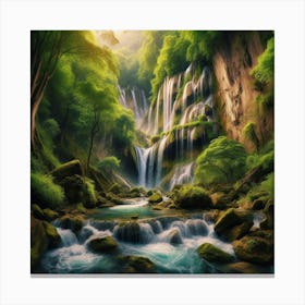 Waterfall In The Forest 38 Canvas Print