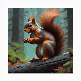 Squirrel In The Woods 16 Canvas Print