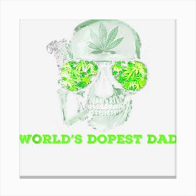 Funny Style Weed Cannabis Marijuana Smoking Skull Canvas Print