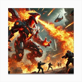 Flame Leviathan Flaming Roar Canvas Print