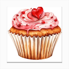 Cupcake With A Heart Canvas Print