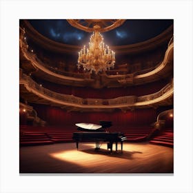 Grand Piano In The Auditorium Canvas Print
