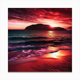 Sunset On The Beach 501 Canvas Print