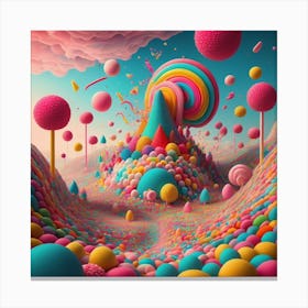 Color Explosion 1, an abstract AI art piece that bursts with vibrant hues and creates an uplifting atmosphere. Generated with AI,Art style_Candy land,CFG Scale_3.0... Canvas Print