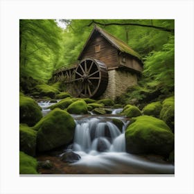 Watermill In The Forest Canvas Print