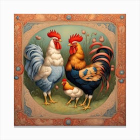Roosters Canvas Print