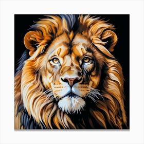 A lion on the façade Canvas Print