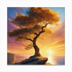 Tree On The Cliff 3 Canvas Print