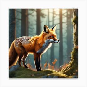 Fox In The Forest 92 Canvas Print