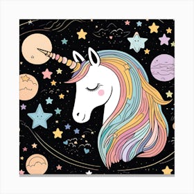 Unicorn In Space 1 Canvas Print