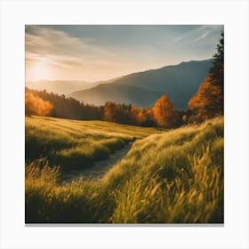 Sunset In The Mountains 4 Canvas Print