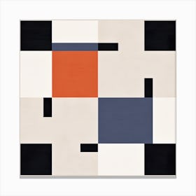 White, Black and Orange Squares Canvas Print
